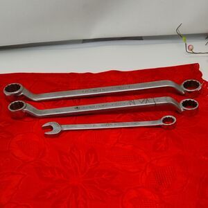 (3) 12 POINT Walden SAE OFFSET Double Box End Wrench Set 5/8" - 1" Vtg